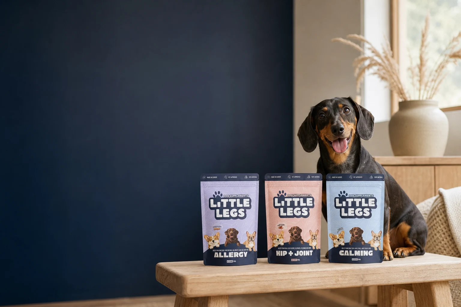 Happy dog with Little Legs daily supplement chews