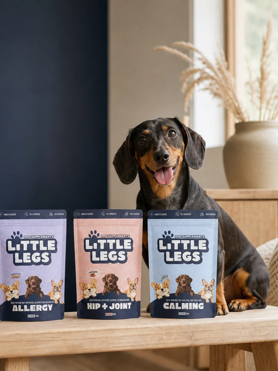 Happy dog with Little Legs daily supplement chews